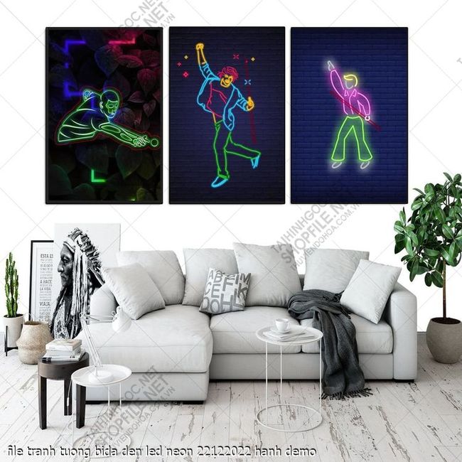 tranh billiard pool snooker bi a bi-a file tranh tuong bida den led neon 22122022 hanh